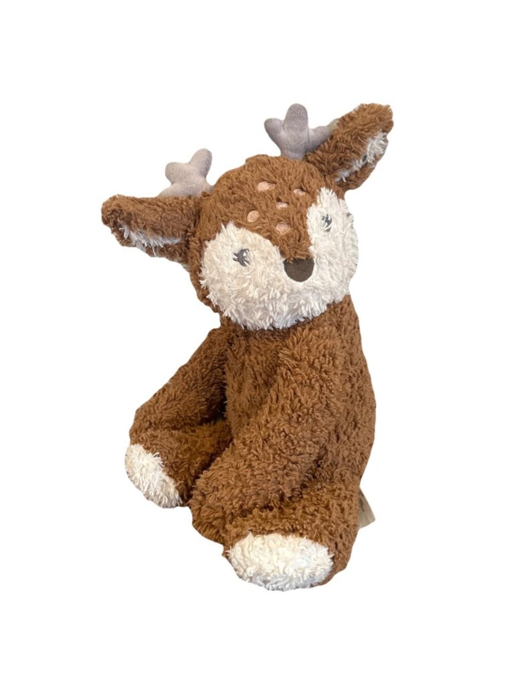 Moon & Stars Plush Deer Fawn Stuffed Soft Toy Embroidery Brown Chunky Shaggy 14"